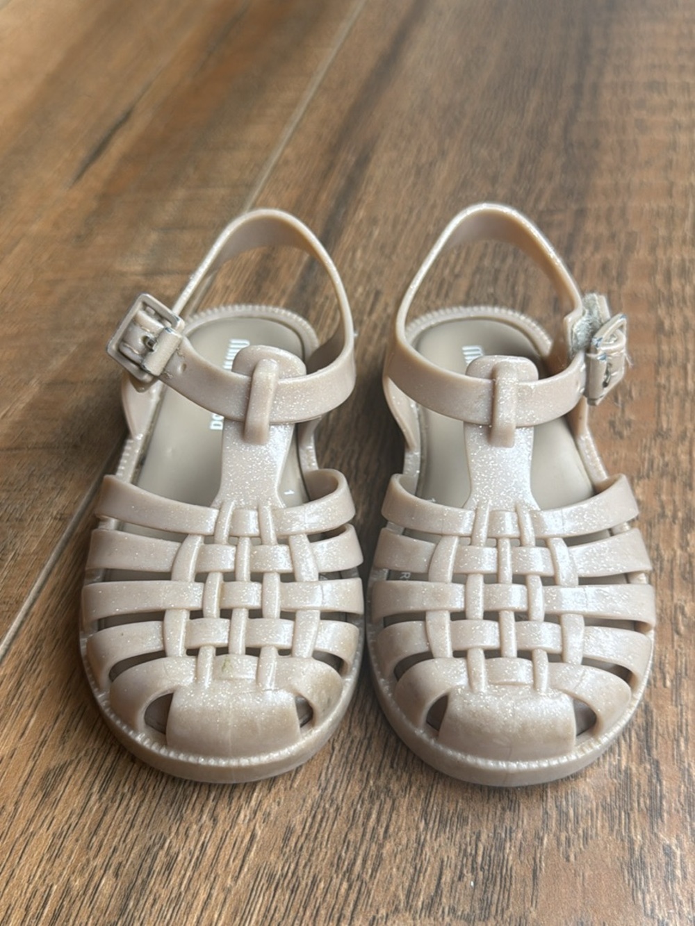 Mini Melissa Glitter Jelly Fisherman Sandals - Beige